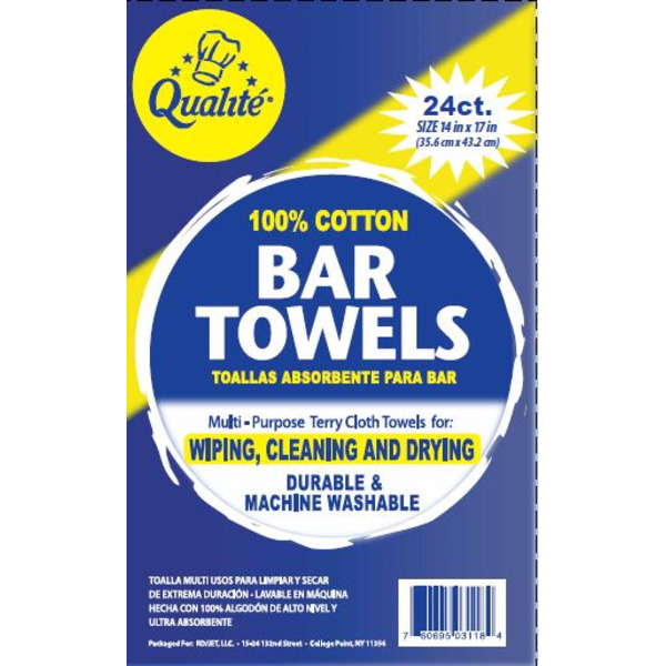 Qualite - Terry Bar Towels - 24-pack
