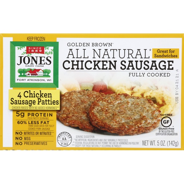 Jones Dairy Farm Golden Brown All Natural Fully Cooked Chicken Sausage