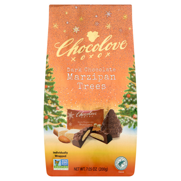 Chocolove Dark Chocolate Marzipan Trees Same-Day Delivery or