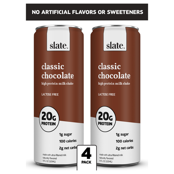 Slate Classic Chocolate High Protein Milk Shake 4 Pack Same-Day