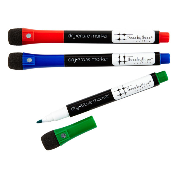 Three by Three Classic Magnetic Dry Erase Markers