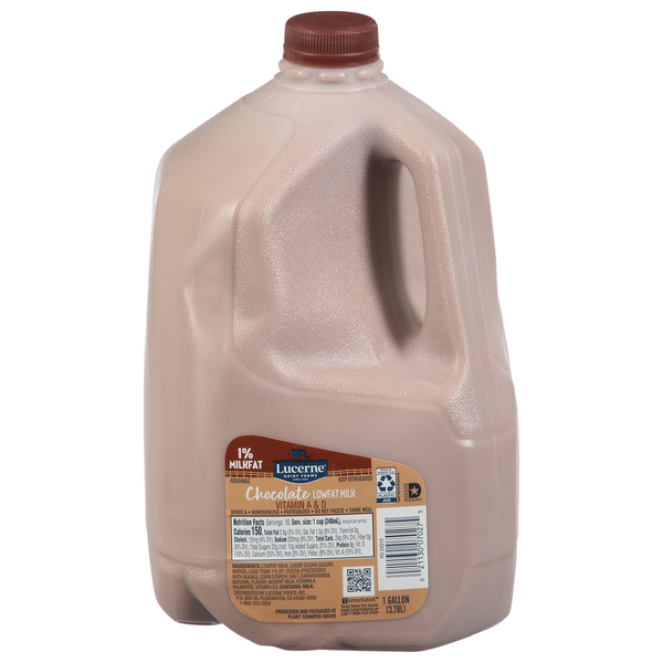 Lucerne Milk, Lowfat, Chocolate, 1% Milkfat