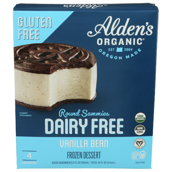 Alden's Organic Vanilla Bean Dairy Free Round Sammies
