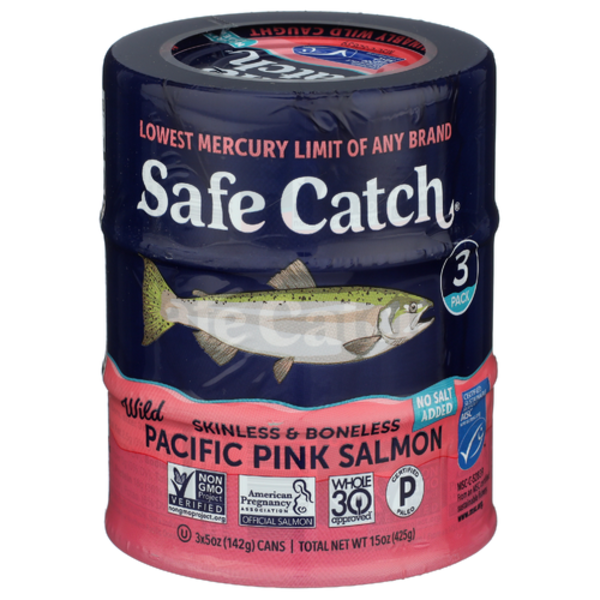 Safe Catch No Salt Added Skinless & Boneless Wild Pink Salmon 3 Pack