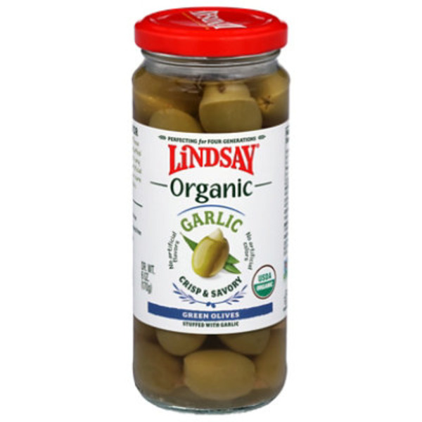 Lindsay Organic Garlic Green Olives