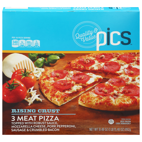 PICS Rising Crust 3 Meat Pizza Same-Day Delivery or Pickup