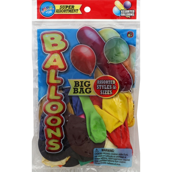 JA-RU Balloons, Assorted Styles & Colors, Big Bag Same-Day