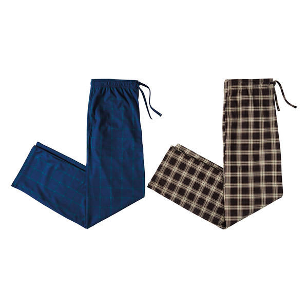 ALDI Royal Class Men's Sleep Pants Brown Plaid & Navy Plaid SameDay