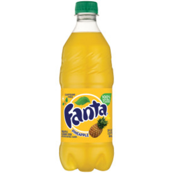 Fanta Pineapple Soda Bottles, 20 fl oz, 24 Pack