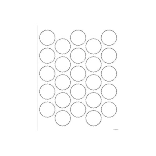 GE ographics 49835 1 3/4" Diameter 25 Labels per Sheets White & Gold Foil Laser Inkjet Identification Labels