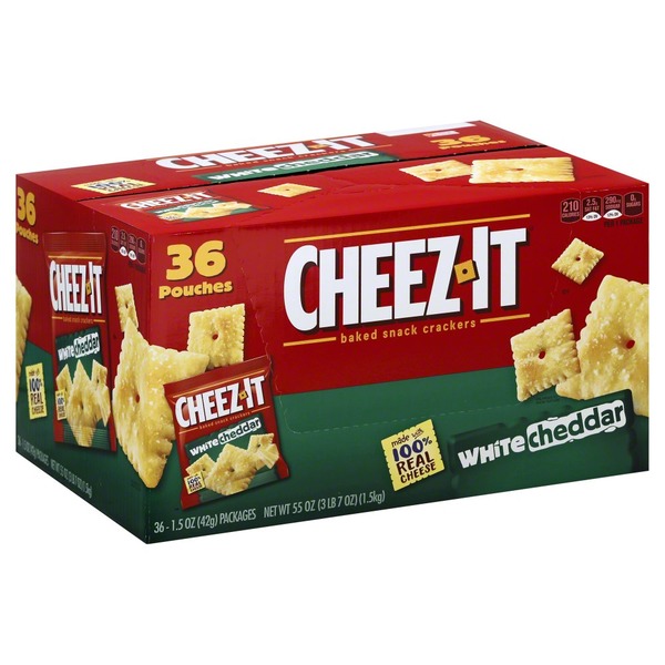 CheezIt Baked Snack Crackers, White Cheddar (36 each) Instacart