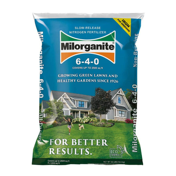Milorganite 32 Lbs. 2,500 Sq. Ft. Plant Fertilizer Slow-release Nitrogen Garden And Lawn Fertilizer 6-4-0