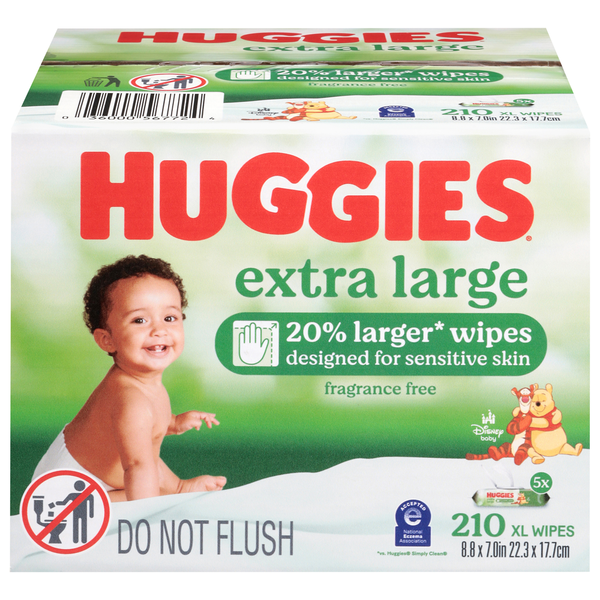 Huggies Fragrance Free Extra Large Wipes