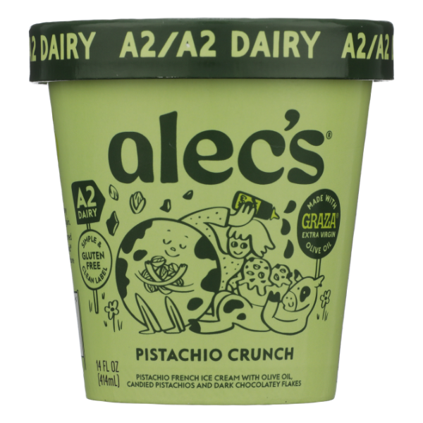 alec's ice cream Pistachio Crunch Ice Cream, A2 Dairy