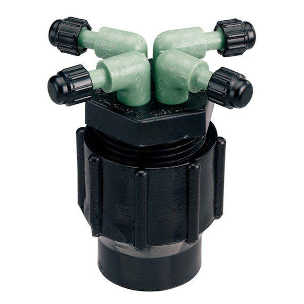 Orbit 4-Port NPT Irrigation Manifold With Filter - Black