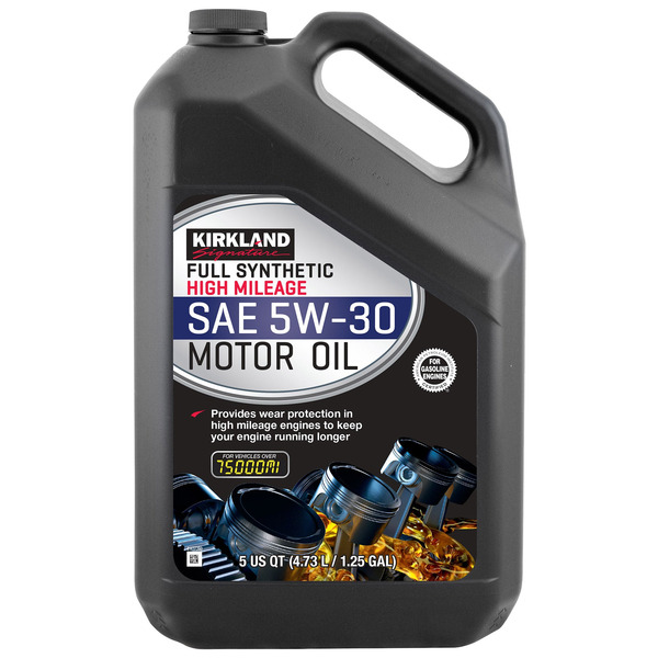 Kirkland Signature 5W-30 High Mileage Full Synthetic Motor Oil, 5-Quart 2-pack