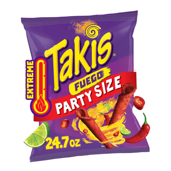 Takis Rojos Takis Fuego 24.7 oz Party Size Bag, Hot Chili Pepper & Lime Flavored ...