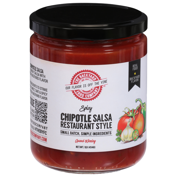 The Backyard Food Company Salsa, Chipotle, Restaurant Style, Spicy