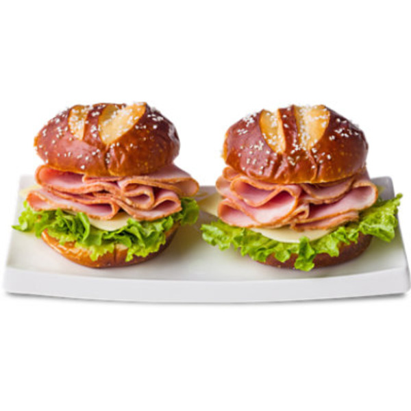 Ready Meal Self Service Ham & Swiss Pretzel Sandwich Duo