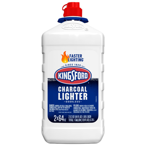 Kingsford Odorless Charcoal Lighter Fluid for BBQ Charcoal - 64 Fluid Ounces, 2 Pack (71185) (Package May Vary)