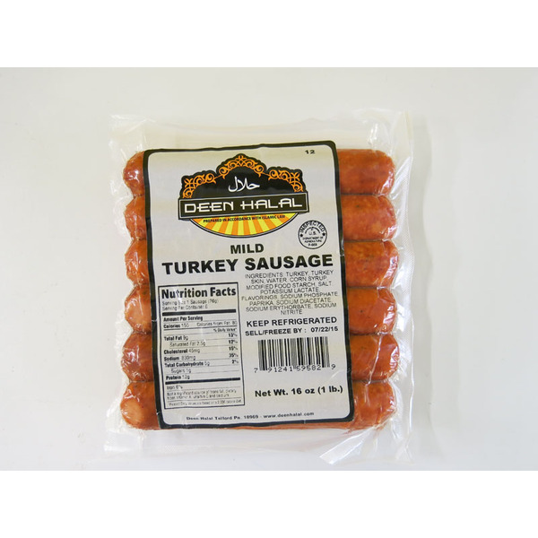 Deen - Halal Mild Turkey Sausage - 6/1 (2.7 oz each)