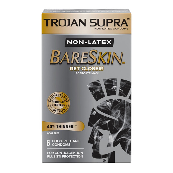 Trojan Supra BareSkin Non Latex Odor Free Premium Polyurethane