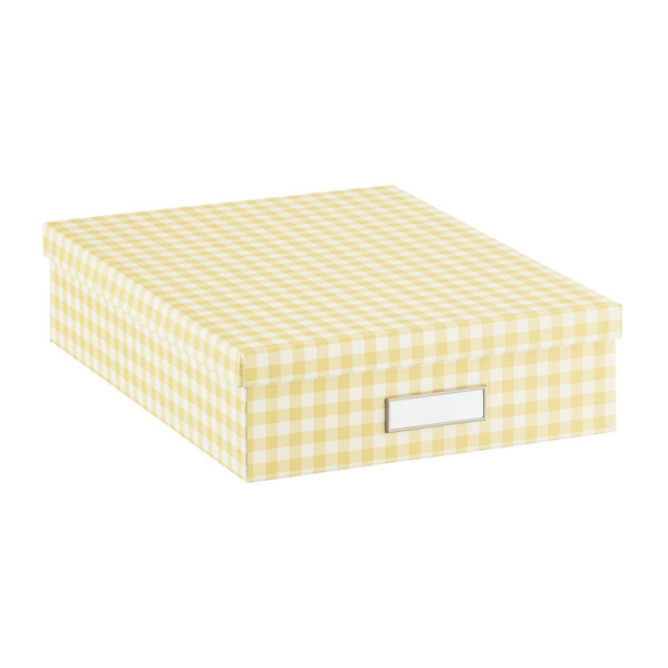 Bigso Box Of Sweden Gingham Letter Box, 13-3/4 x 10-1/4 x 3-3/8 in - Yellow