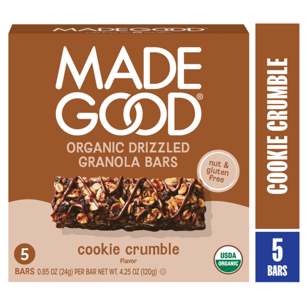 MadeGood Cookie Crumble Chocolate Drizzled Granola Bars Same-Day