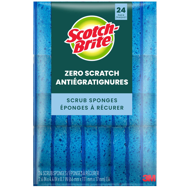 Scotch-Brite Zero Scratch Sponges, 2.6 x 4.4 x 0.7 in