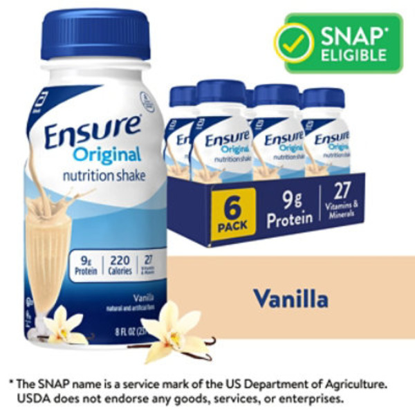Ensure Original Nutrition Shake Vanilla Ready-to-Drink Bottles