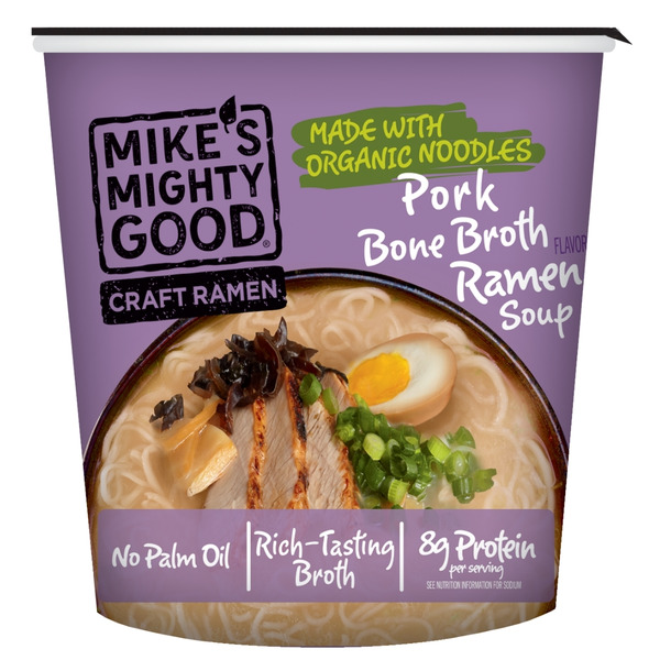 Mike's Mighty Good Pork Bone Broth Flavor Ramen Noodle Soup Cup