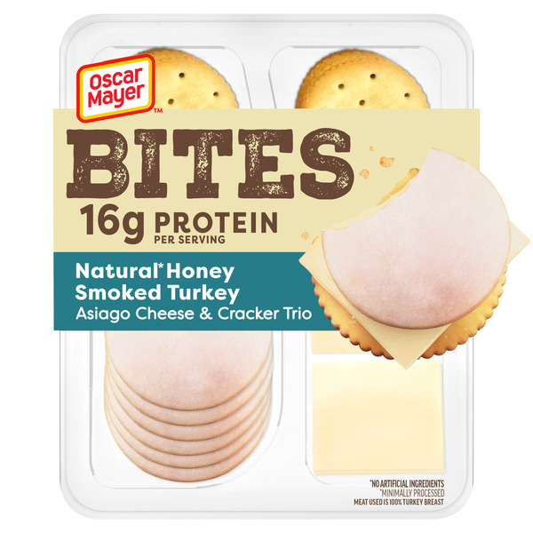 Oscar Mayer Honey Smoked Turkey, Asiago Cheese & Cracker Trio Meat & Cheese Snack Plate
