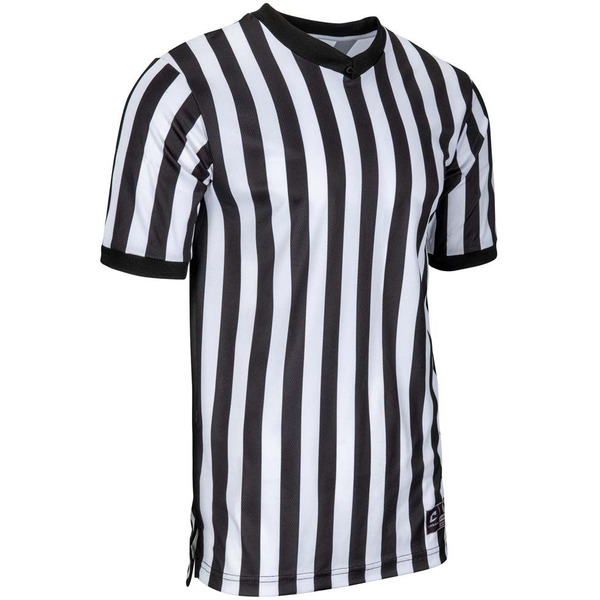 CHAMPRO Sports Whistle Basketball Officials' Dri-Gear Basketball Jersey, M - Black/White