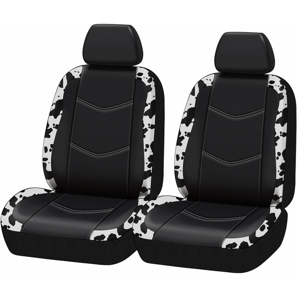 Walmart Auto Drive Cow Faux Leather Car Seat Headrest Cover Set