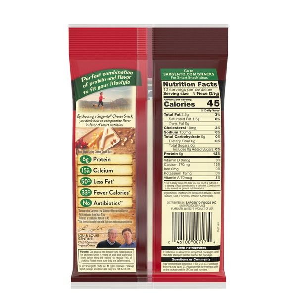 Nutrition Facts Sargento String Cheese Part Skim Mozzarella Besto Blog