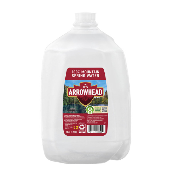 ARROWHEAD Mountain Spring Water, 1-Gallon, Plastic Bottled Water (1 Pack), Side Handle
