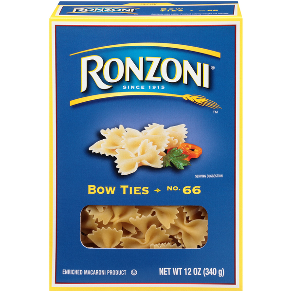 Ronzoni Bow Ties Pasta, Non-GMO Farfalle Pasta for All Sauces