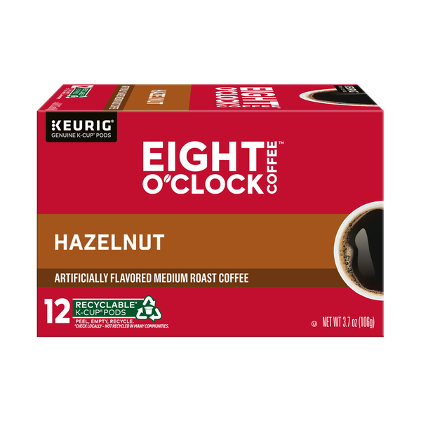 Eight O'Clock Medium Roast Hazelnut Coffee - 0.31 oz K-Cup Pods