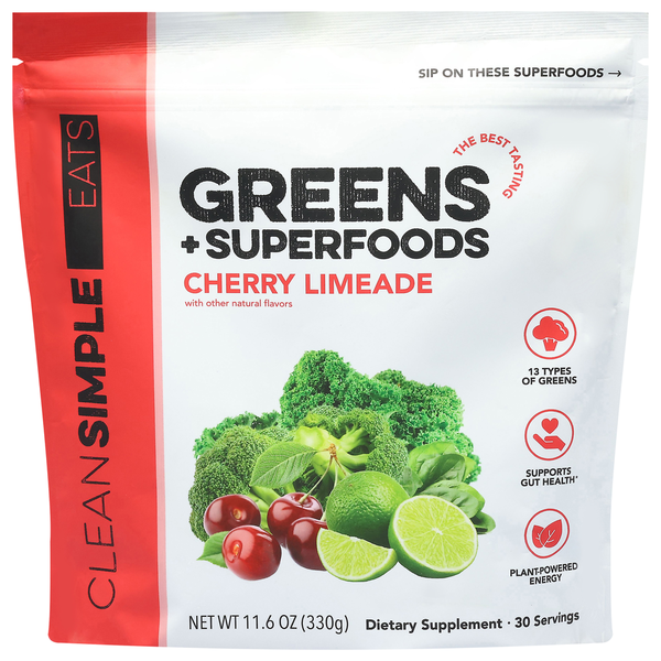 Clean Simple Eats Greens + Superfoods, Cherry Limeade Same-Day