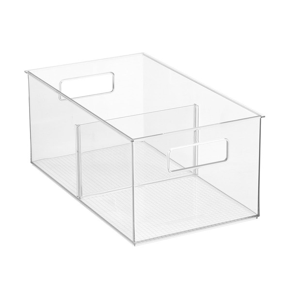 Everything Organizer Pantry Bin With Divider, 8 x 14 x 6 in