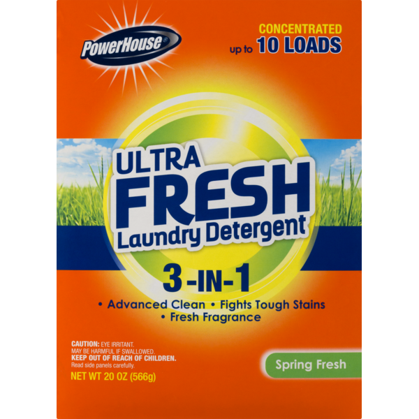 PowerHouse Ultra Fresh Laundry Detergent 3In1 Spring Fresh (20 oz
