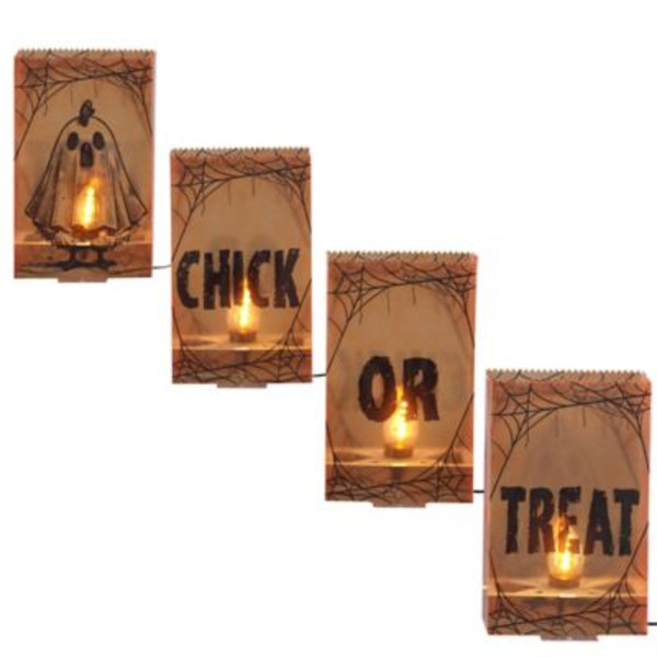 Red Shed 60 in. 4-Light Indoor/Outdoor LED Luminary Flickering String Lights, Orange