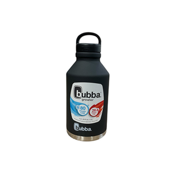Bubba Rubberized Vacuum-Insulated Stainless Steel Growler Water Bottle - Licorice - 64-Ounce