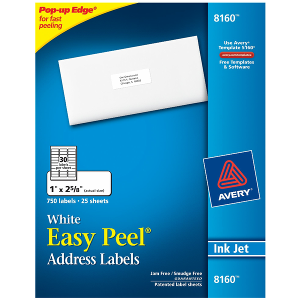 avery easy peel white mailing labels from kroger instacart zip