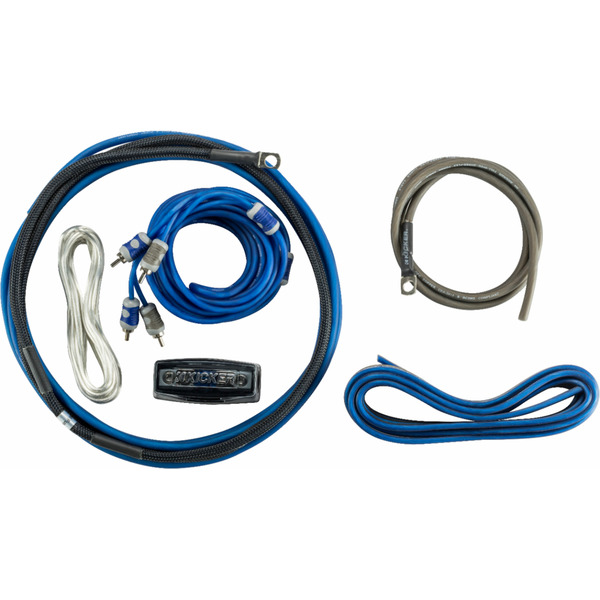 Kicker Gray & Blue C-Series 8AWG 2-Channel Amplifier Power Kit