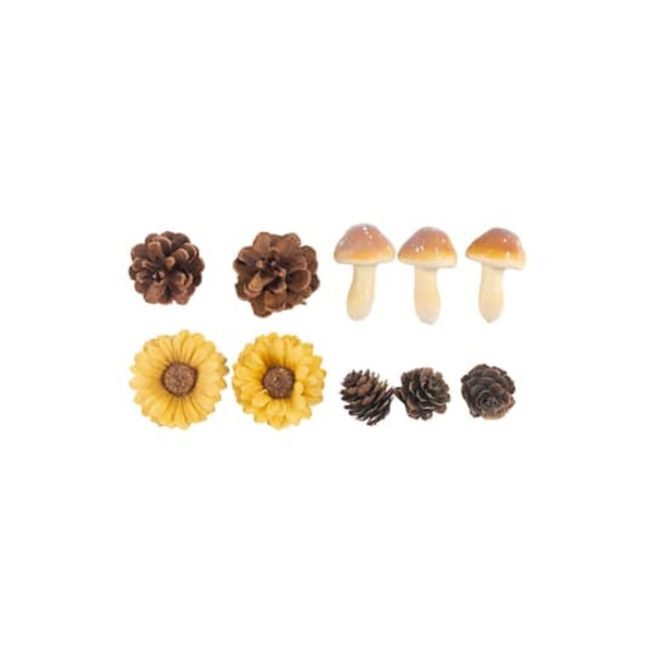 Ashland Mushroom, Pinecone & Flower Decorative Components