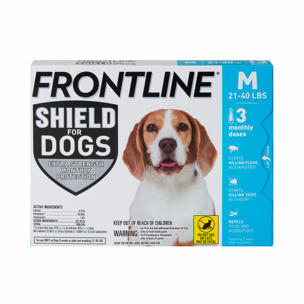 FRONTLINE Shield Monthly Flea & Tick Treatment for Medium 21-40 Pound Dogs
