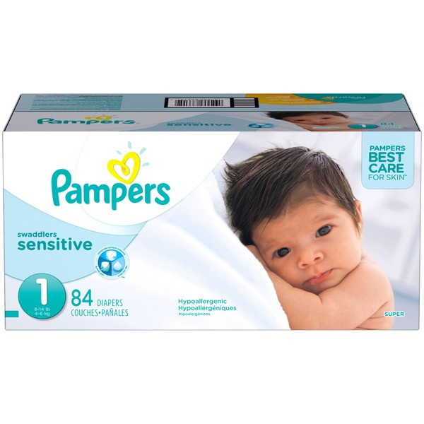 pampers swaddlers sensitive newborn diapers size 0