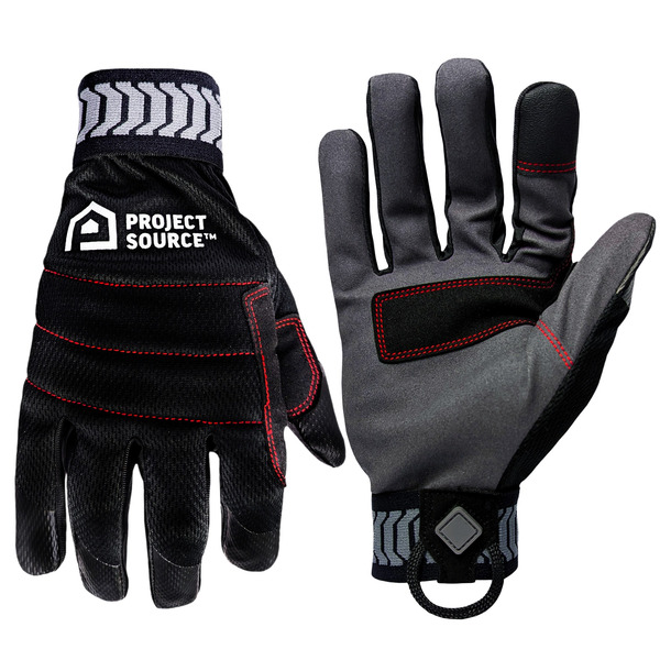 Project Source Black Polyester Utility Gloves 1 -Pairs