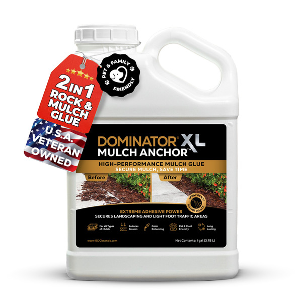 DOMINATOR 1 Gallons Clear Adhesive Rock, Pea, Gravel Mulch Glue